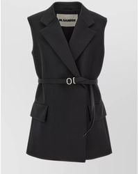 Jil Sander - Belt Wool Vest - Lyst