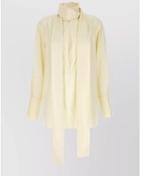 Givenchy - Silk Relaxed-Fit Scarf-Neck Blouse - Lyst