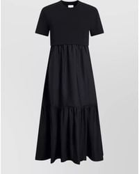 Patou - Poplin Volume Midi Dress Crew Neck - Lyst