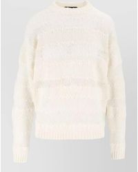 Fabiana Filippi - Cashmere Wool Silk Striped Sequin-Embellished Ribbed Crew-Neck Sweater - Lyst