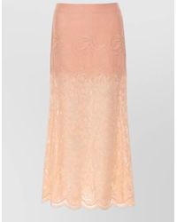 Rabanne - Lace Overlay Skirt Scalloped Hem Sheer Detailing - Lyst