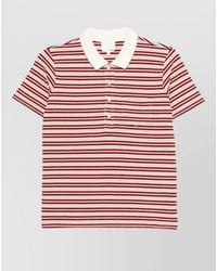 A.P.C. - Cotton Polo Shirt Striped Short Sleeves Pocket - Lyst