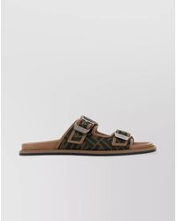 Fendi - Embroidered Canvas Sandals - Lyst