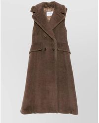 Max Mara - Alpaca Virgin Wool Silk Sleeveless Double-Breasted Long Waistcoat - Lyst