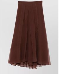 Brunello Cucinelli - Long Silk Skirt With A-Line Silhouette - Lyst