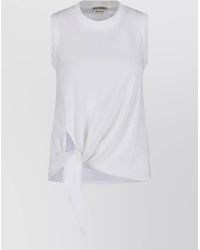 JW Anderson - Crew Neck Top Front Tie Detail - Lyst