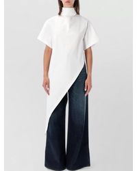 Alaïa - Triangle Cotton Jersey Top High Neck - Lyst