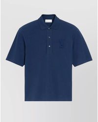 Ami Paris - Boxy Fit Cotton Polo Shirt - Lyst