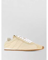 Miu Miu - Fabric And Suede Low-Top Sneakers - Lyst