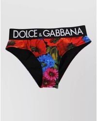 Dolce & Gabbana - Floral Print High-Waist Bikini Briefs - Lyst