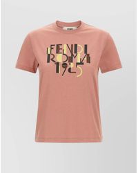 Fendi - Cotton Logo Print T-Shirt - Lyst