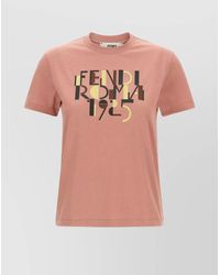 Fendi - 'Roma 1925' Crew Neck Graphic Print T-Shirt - Lyst