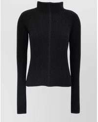 Rick Owens - Ribbed Cashmere Mock Neck Cutout Jumper - Lyst