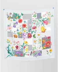 Gucci - Silk Floral Print Square Scarf - Lyst