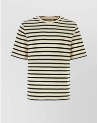 Jil Sander - Striped Cotton Ribbed Crew-Neck T-Shirt - Lyst