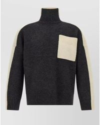 JW Anderson - Knit Sweater High Neck Contrast Panel Pocket - Lyst