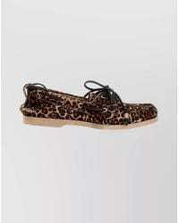 Golden Goose - Leather Leopard-Print Slip-On Sneakers - Lyst