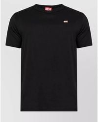 DIESEL - Cotton Logo Patch Crew Neck T-Shirt - Lyst