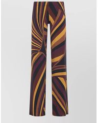 PUCCI - Printed Straight Leg Mid Rise Jersey Pants - Lyst