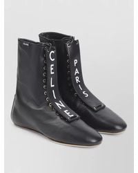 Celine - Ballet Lace Up Lambskin High Boots - Lyst