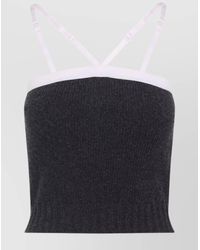 Prada - Knitwear With Adjustable Straps And Contrast Trim - Lyst