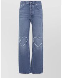Moschino - Cotton Mid-Rise Straight-Leg Jeans - Lyst