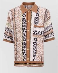Laneus - Knit Shirt Mixed Pattern Pocket - Lyst
