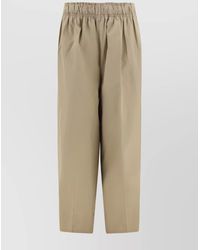 Prada - Cotton Wide-Leg Trousers - Lyst