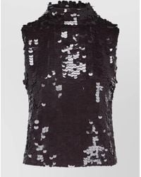 P.A.R.O.S.H. - Sequin Top Fitted Silhouette High Neckline - Lyst