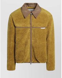 Ami Paris - Zip-Up Shearling Jacket - Lyst