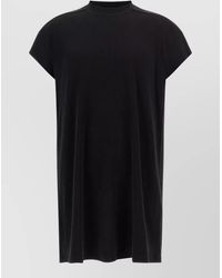 Rick Owens - Ribbed High Neck Oversized Cotton T-Shirt - Lyst