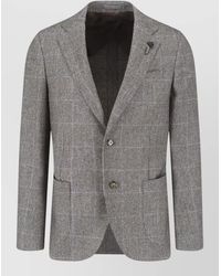 Lardini - Checked Blazer Tailored Fit Notched Lapels - Lyst