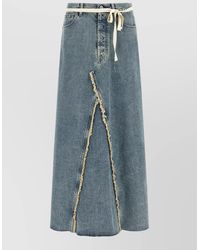Maison Margiela - Denim Skirt Raw Cut Front Slit - Lyst