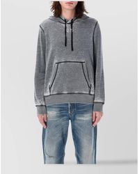 DIESEL - Hooded Sweater With Kangaroo Pocket And Ribbed Finish - Lyst