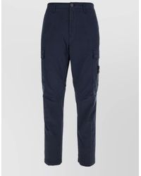 Stone Island - Stretch Cotton Cargo Trousers Belt Loops - Lyst