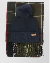 Barbour - "Dover" Check Pattern Scarf And Beanie Set - Lyst