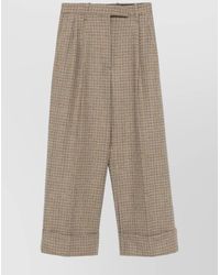 Thom Browne - Wool High-Rise Wide-Leg Checked Trousers - Lyst