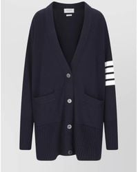 Thom Browne - Knitwear With V-Neckline And Front Pockets - Lyst