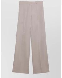 Max Mara - Wide Leg Pants Pleated Front Belt Loops - Lyst