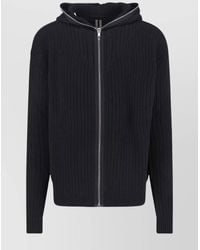 Rick Owens - Wool Ribbed Hooded Zip Sweater - Lyst