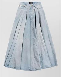 Balenciaga - Denim Mid-Rise Godet Maxi Skirt - Lyst