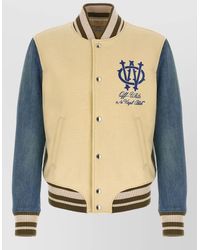 Off-White c/o Virgil Abloh - Gothic Wool Denim Varsity Bomber Jacket - Lyst