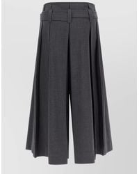 Brunello Cucinelli - High Waist Pleated Virgin Wool Bermuda Shorts - Lyst