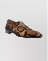 Christian Louboutin - Animal Print Round Toe Loafers - Lyst