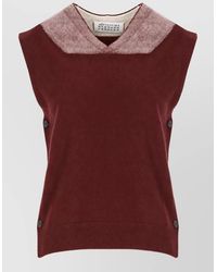 Maison Margiela - Virgin Wool Sleeveless V-Neck Knitted Vest - Lyst
