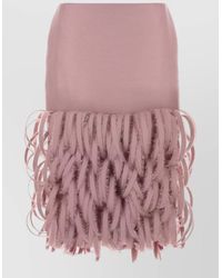 Balenciaga - Wool Blend Mini Skirt High Waist Fringe - Lyst