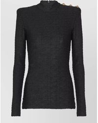 Balmain - Monogram High-Neck Top - Lyst