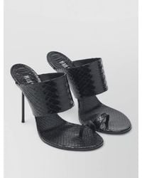 Paris Texas - Open Toe Textured Finish Leather Sandals - Lyst