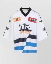 Martine Rose - Hockey V Neck Mesh Graphic Shirt - Lyst