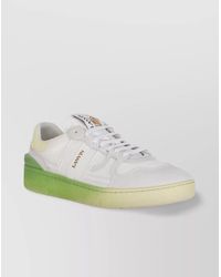 Lanvin - Mesh And Suede Low-Top Sneakers - Lyst
